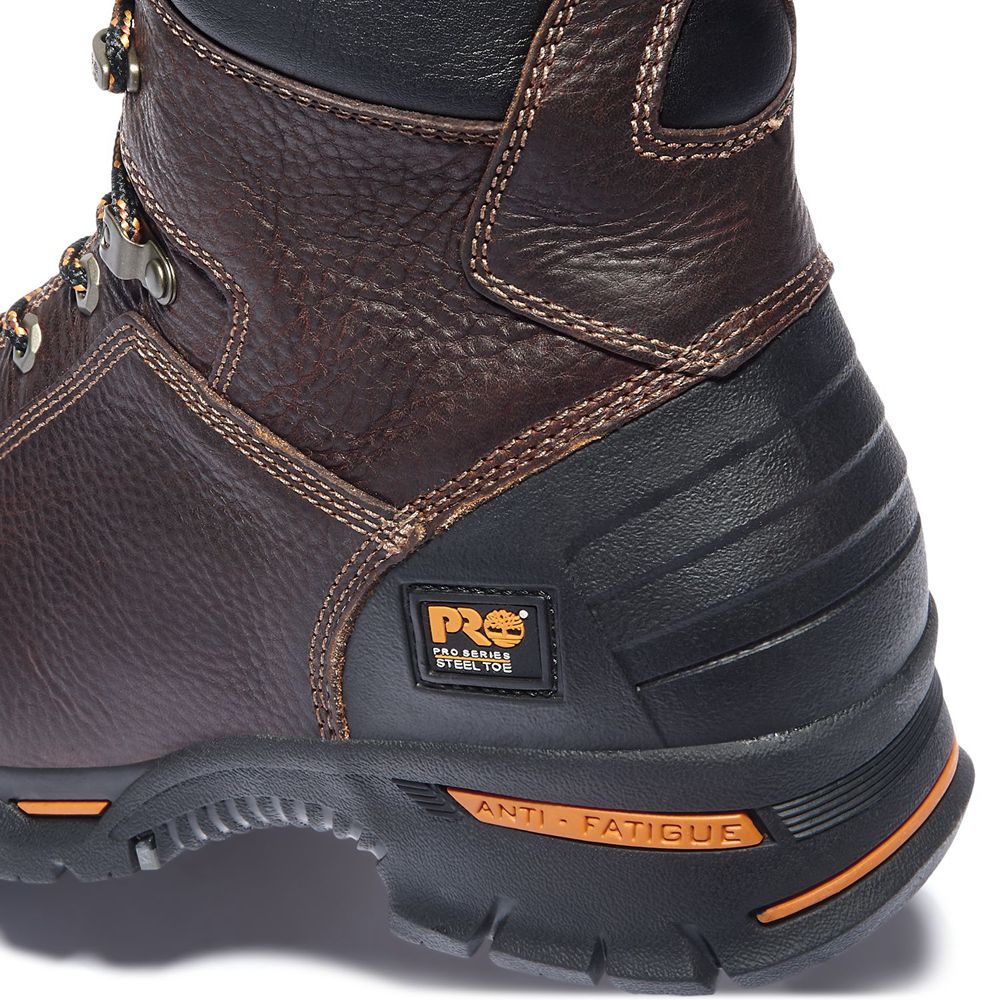 Timberland Μποτακια Εργασίας Ανδρικα Καφε - Pro® Endurance 8\" Steel Toe - Greece 4196852-OX